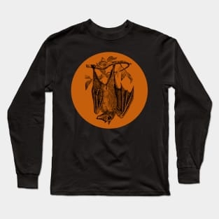 Halloween Bat, Portents, Omens, Signs, and Fortunes - Orange and Black Variation Long Sleeve T-Shirt